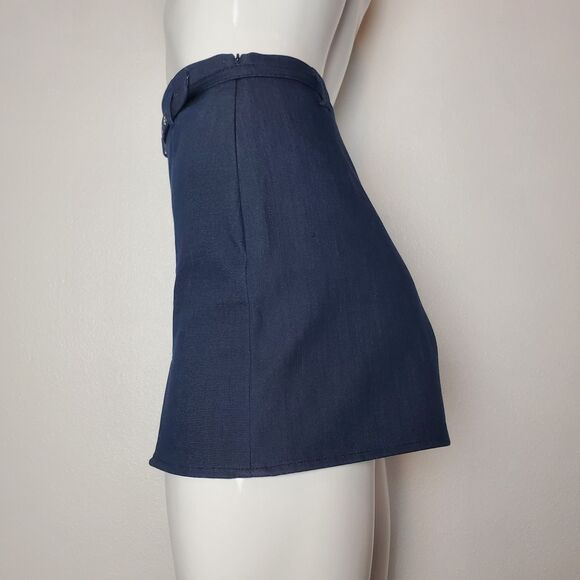 Zara Navy Blue Belted Skort - Picture 6 of 9